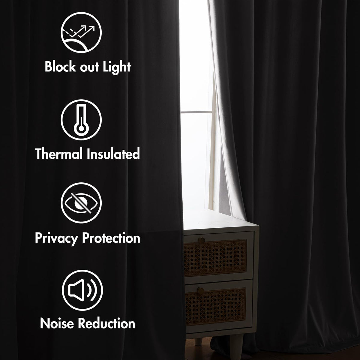 MIULEE Silver Gray Velvet Curtains 96 inches 2 Panels - Luxury Room Darkening Window Drapes for
