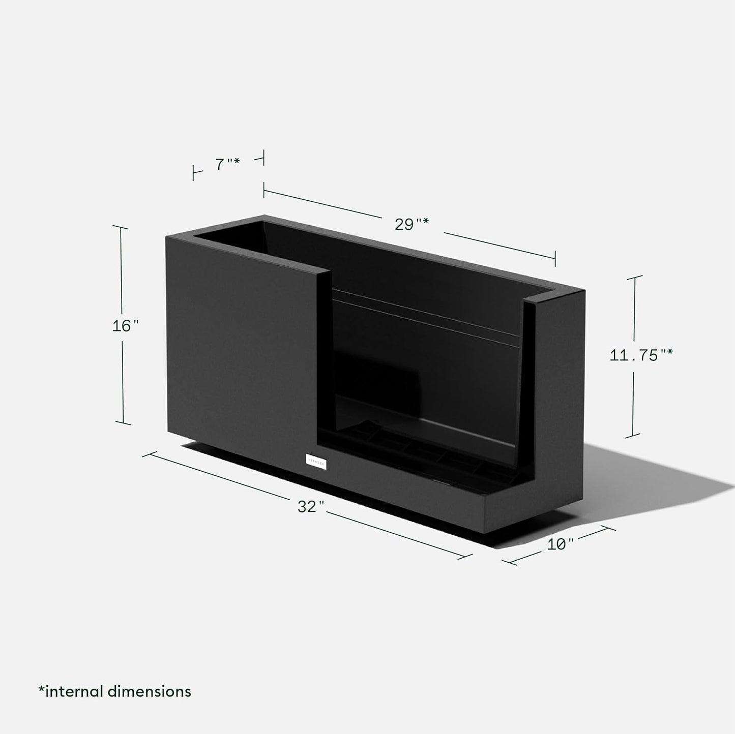 Veradek Block Series Long Box Planter - Large Rectangular Planter for Indoor or Outdoor Patio/Porch