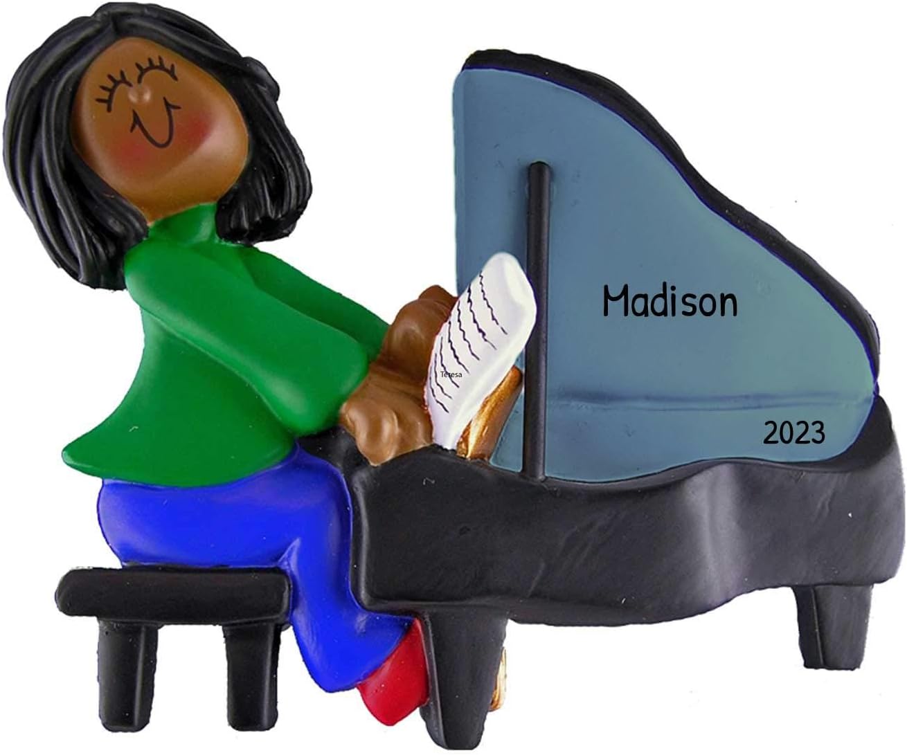 Personalized Grand Piano Ornaments for Christmas Tree 2024 - African American Christmas Ornaments