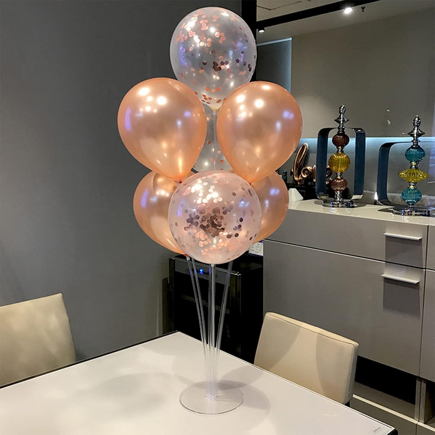 Rose Gold Balloon Stand Centerpiece Table Decorations for Birthday Anniversary Engagement Wedding