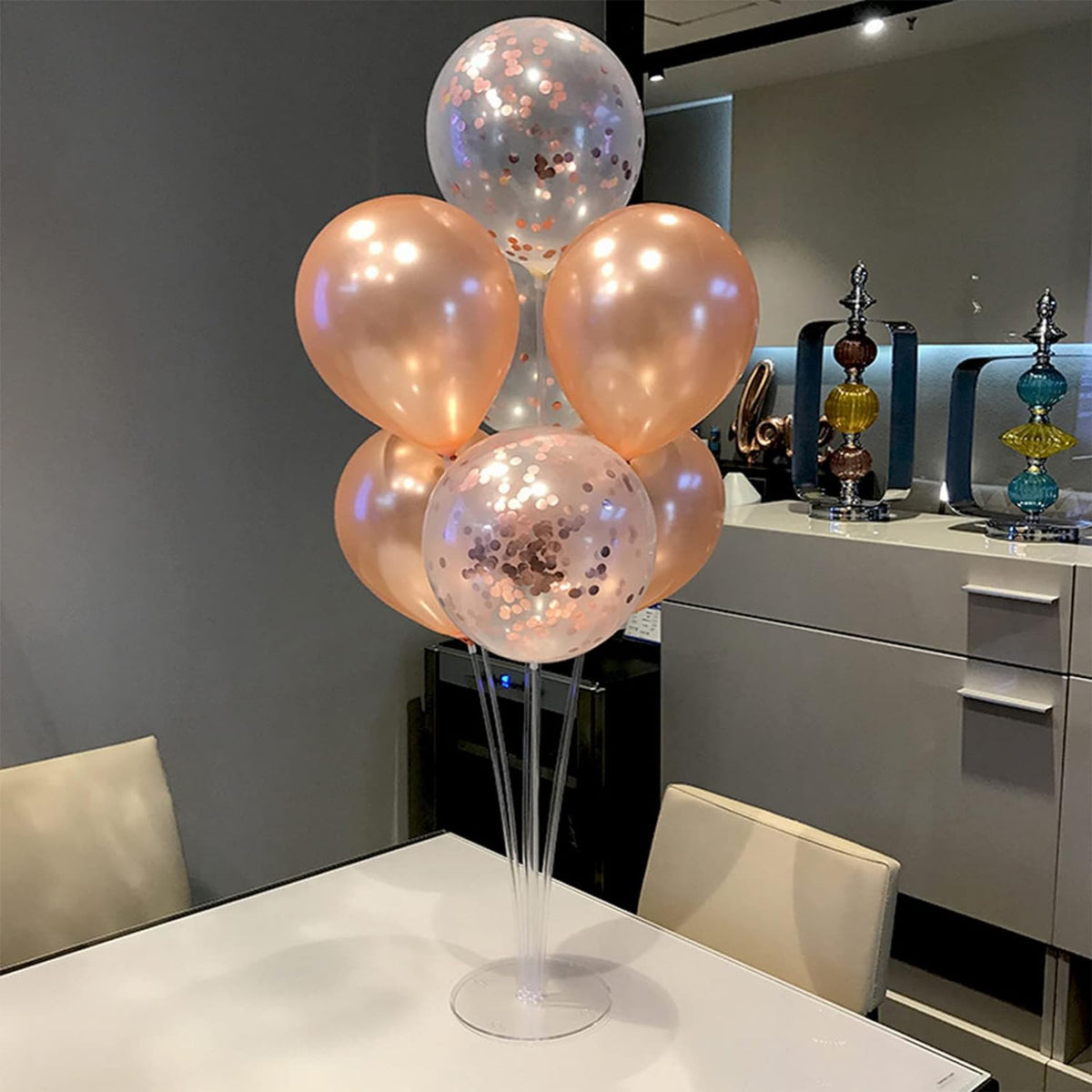 Rose Gold Balloon Stand Centerpiece Table Decorations for Birthday Anniversary Engagement Wedding