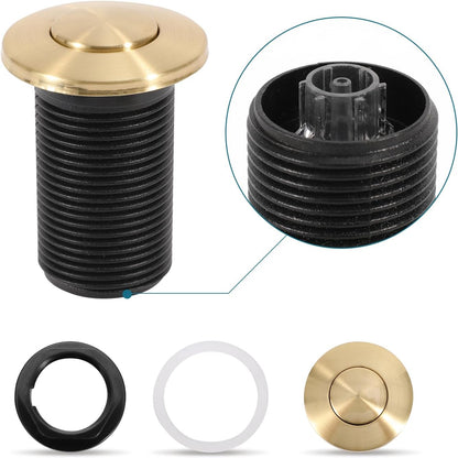 RQYEKDO Garbage Disposal Air Switch Kitchen Sink Top Long Stainless Steel Brushed Nickel Long