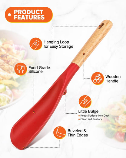 Cooking Spoon and Scraper for Nonstick Cookwares, Great for Cooking and Serving Durable BPA-Free