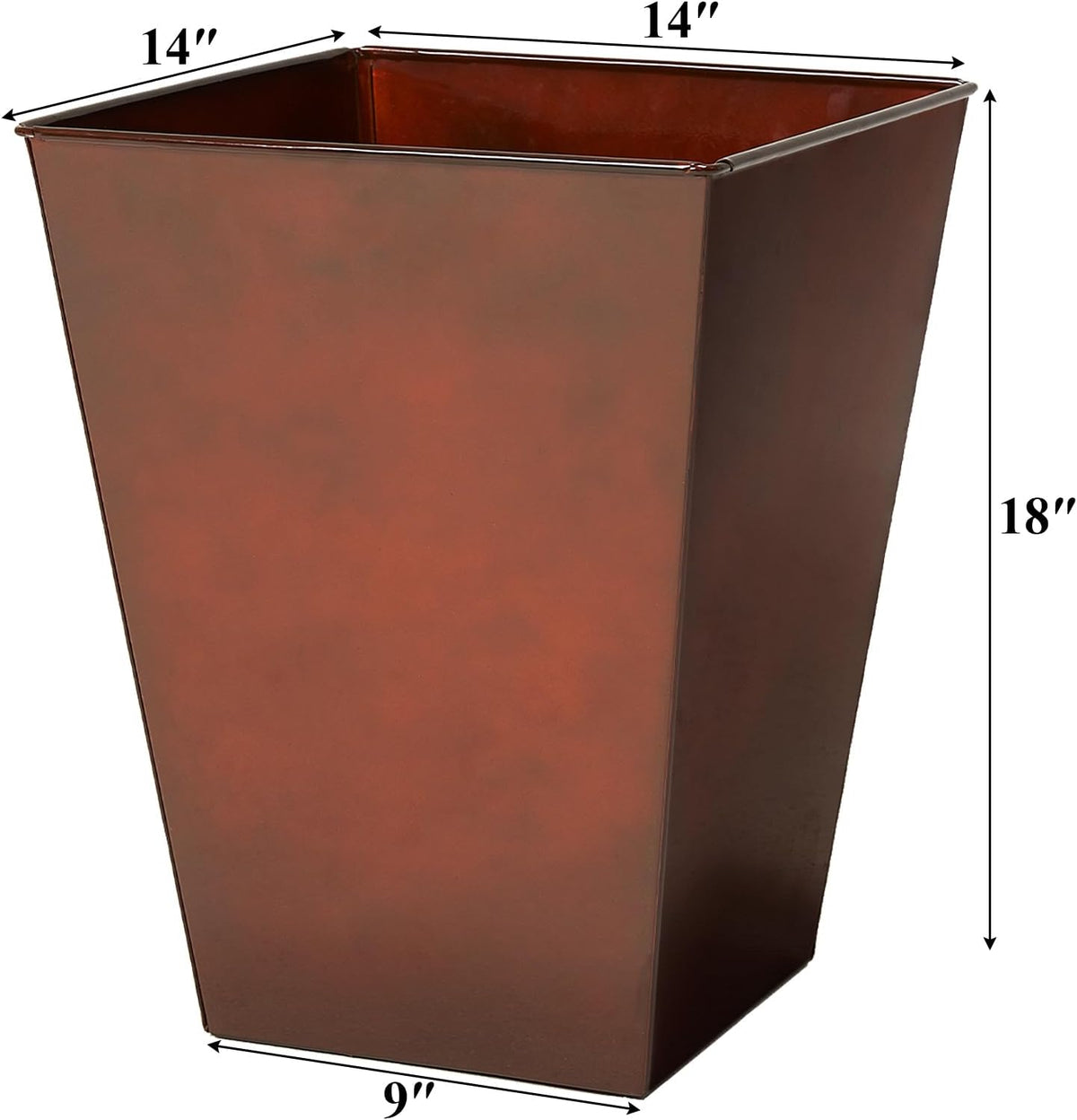 Worth Garden Large Metal Glazed Floor Planter Set of 2-14" Dia x 18" H - Luxurious Glossy Finish