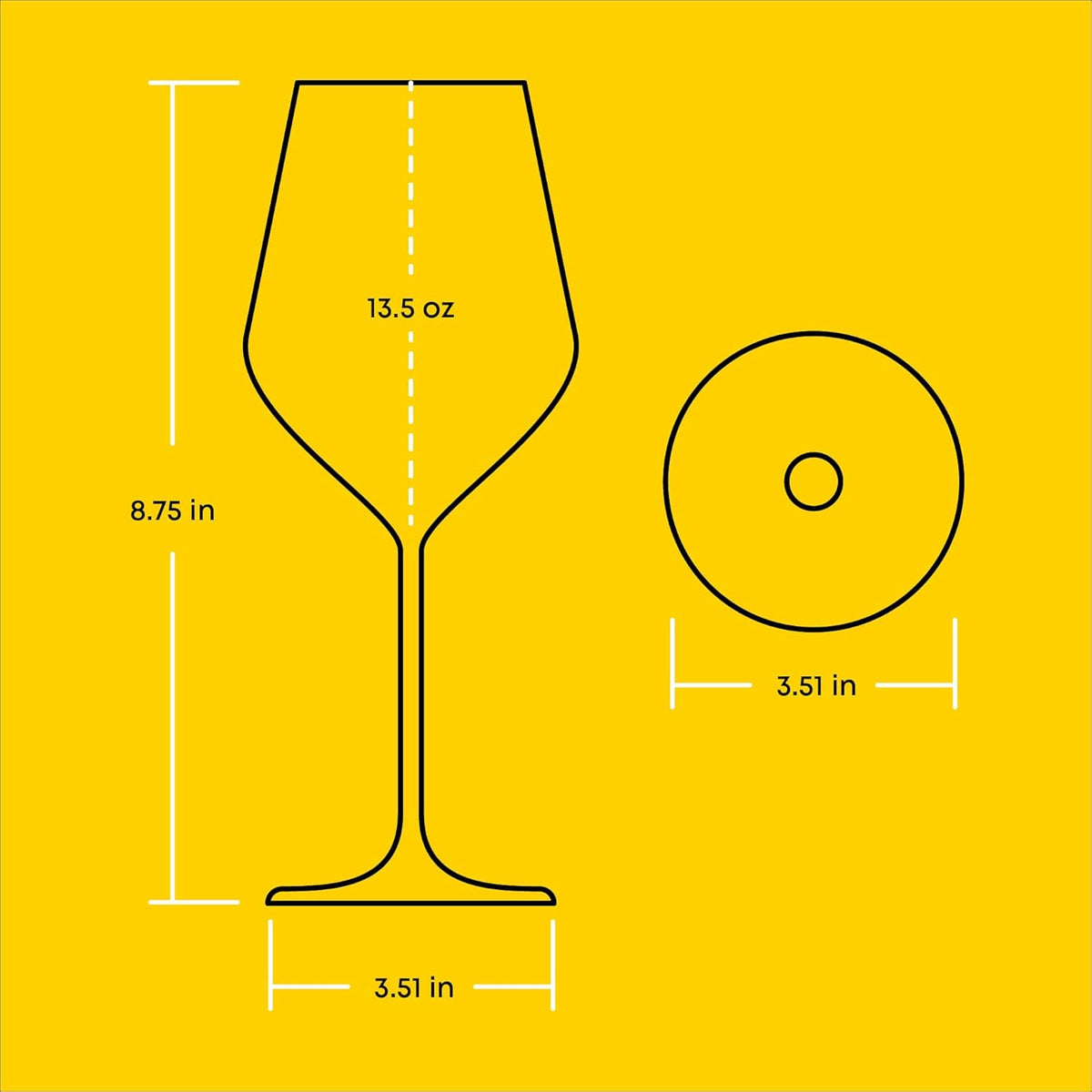 JoyJolt Layla White Wine Glasses, Set of 4 Italian Glasses, 13.5 oz Clear – Made in Europe