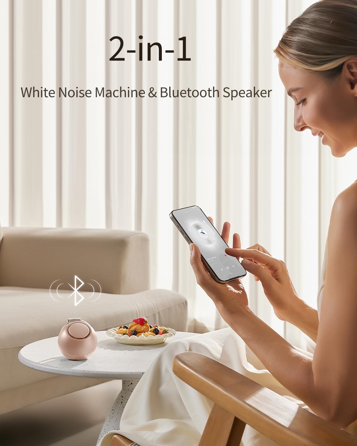 2025 Mom's Choice Awards, Portable Sound Machine for Baby Adult, AI Cry Detection, 18 Soothing