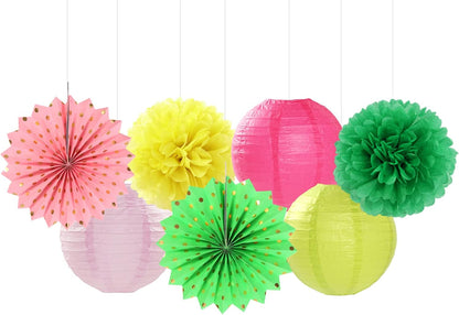 Hawaiian-Summer Beach Pool Party-Decorations Streamers - 14pcs Tropical Jungle Aloha Birthday