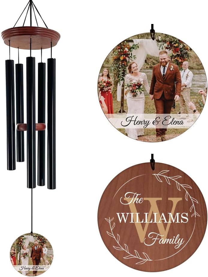 ASTARIN Personalized Wind Chimes Outdoor Deep Tone,35'' Customized Memorial WindChimes for Loss of