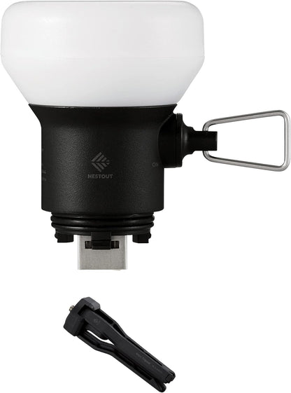 ELECOM NESTOUT Outdoor Camping LED Lantern w/ Mini Tripod, Dimmable USB Powered Soft LED Light