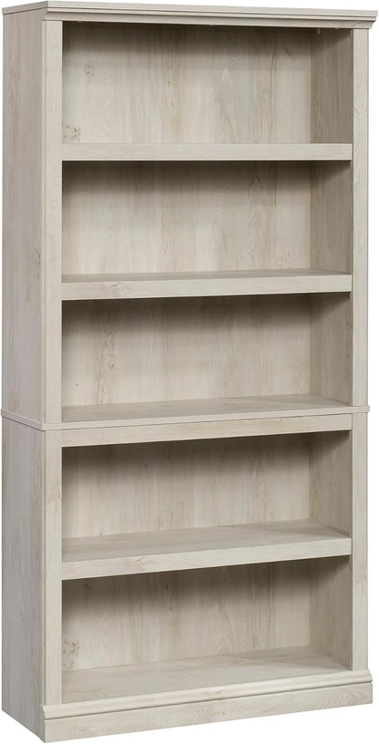 Sauder 5 Tier Book Shelf Wooden Bookcase Multipurpose Bookshelf for Home Office, Living Room, in