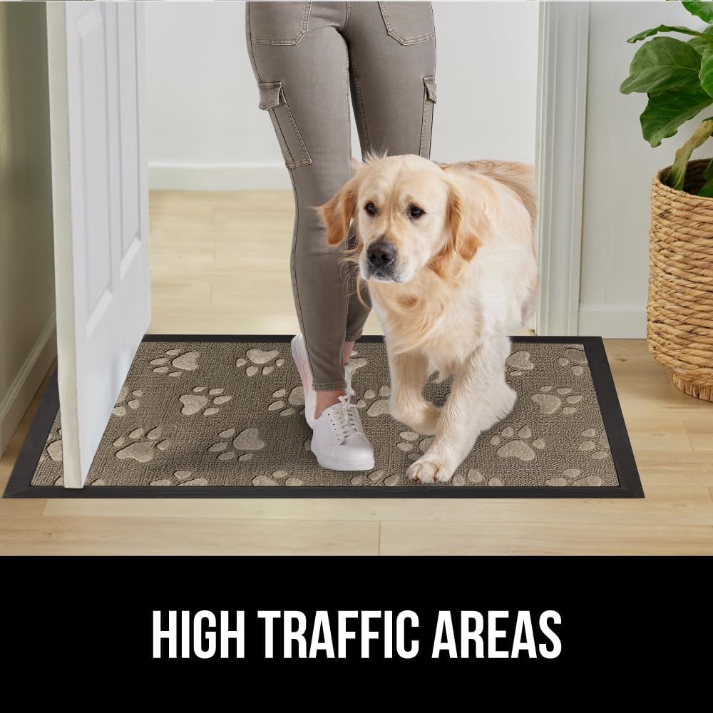 GORILLA GRIP 100% Waterproof All-Season WeatherMax Doormat 35x23, US Designed Natural Rubber, Stain
