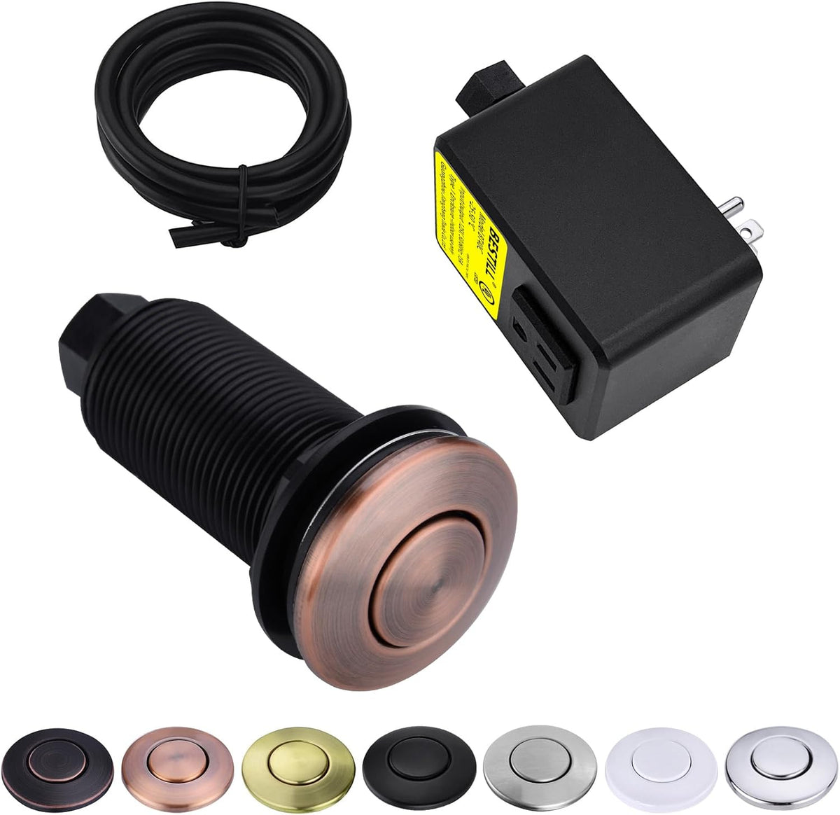BESTILL Garbage Disposal Air Switch Kit - UL Listed, Cordless Sink Top Switch Button for Waste