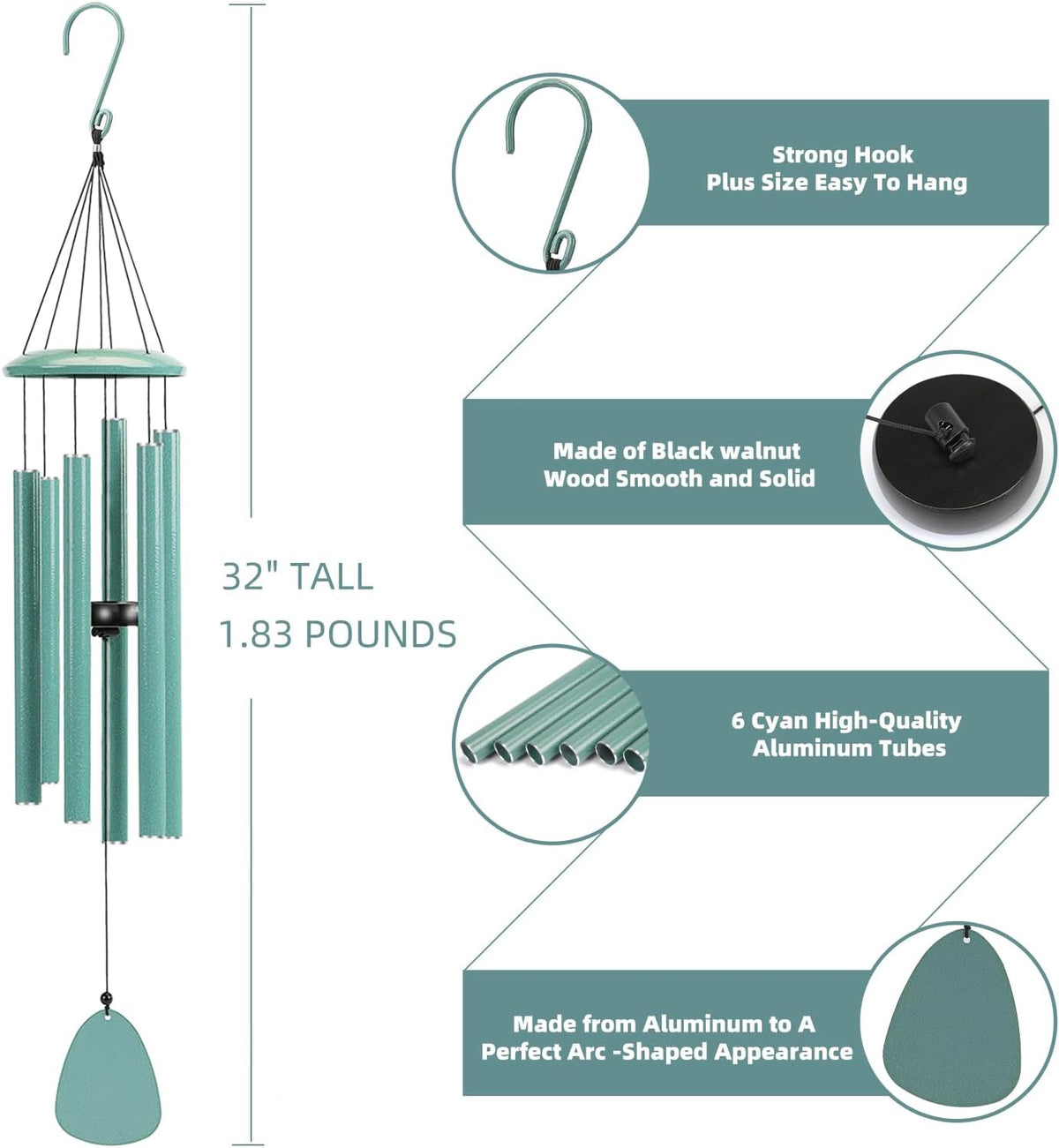 Wind-Chimes-Outdoor-Deep-Tone, Large Soothing Melodic Tones Windchimes, Wind Chimes for Outside