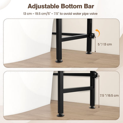 Giantex Over The Toilet Storage Shelf, 3-Tier Freestanding Space Saver Above Toilet with 4 Hooks