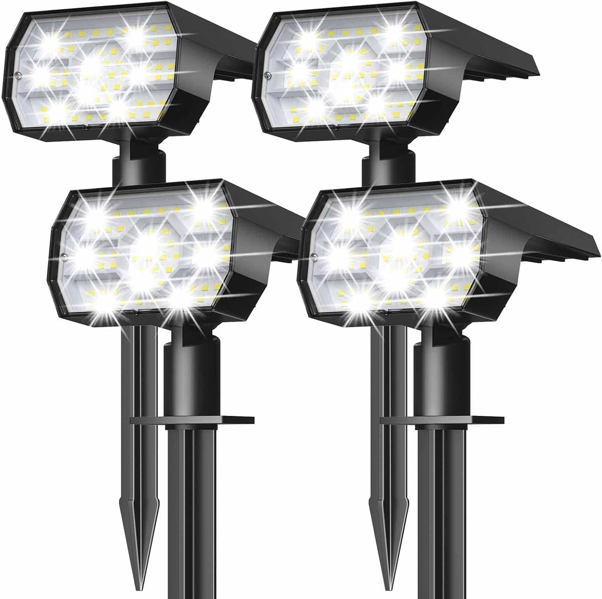 NYMPHY Solar Lights Outdoor Waterproof IP68, 56 LED 3 Lighting Modes Solar Powered Garden Yard Spot