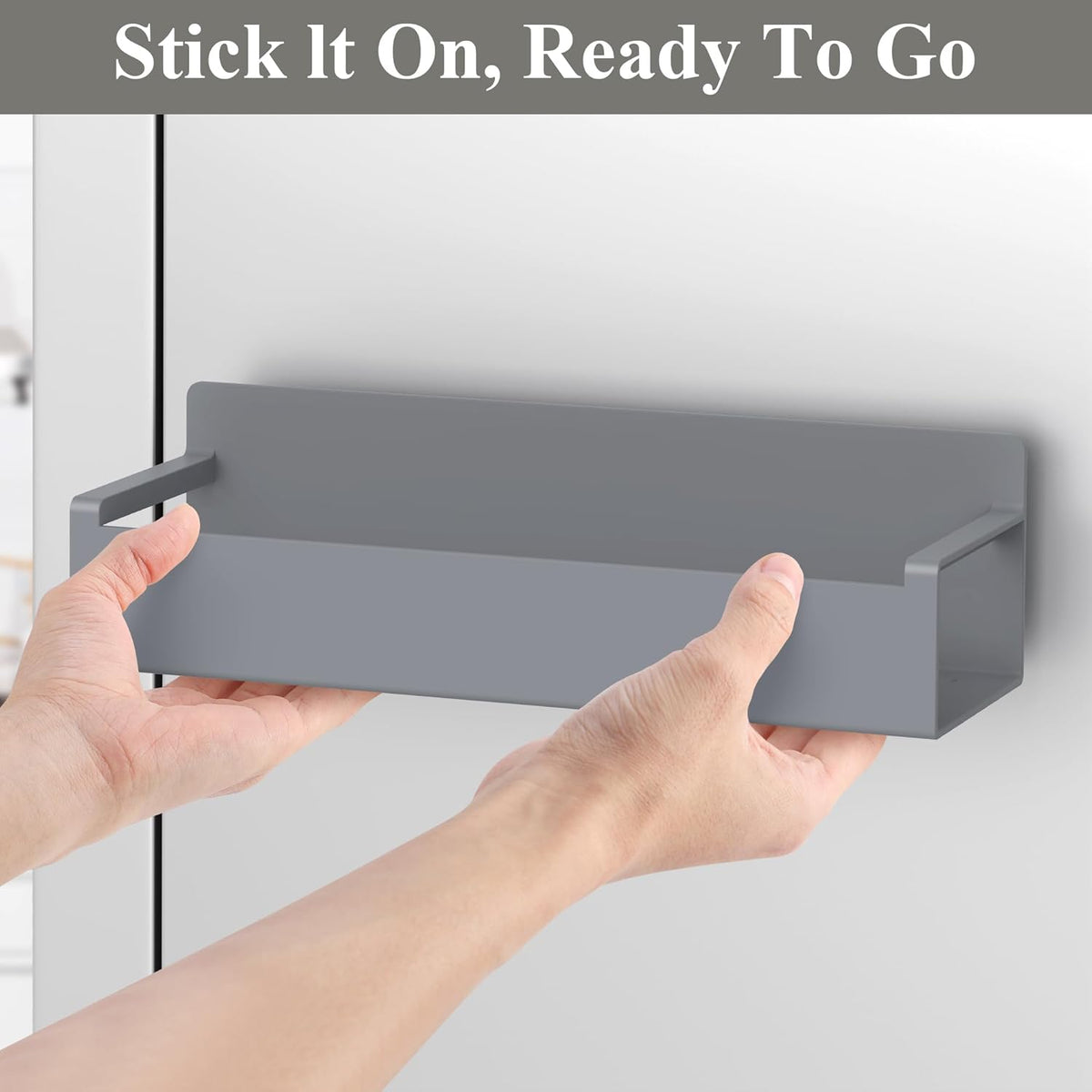 6 Pack Magnetic Spice Rack Organizer for Refrigerator and Oven, Dark Grey Fridge Organizers and