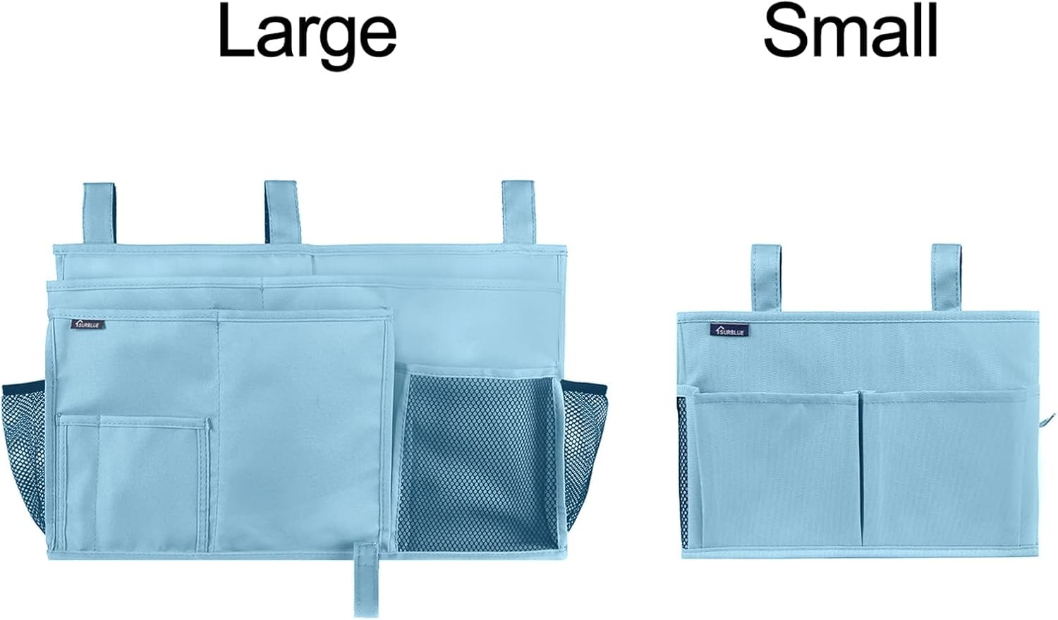 Surblue Bedside Caddy Hanging Organizer Bedside Storage Bag for Bunk and Hospital Beds (Small