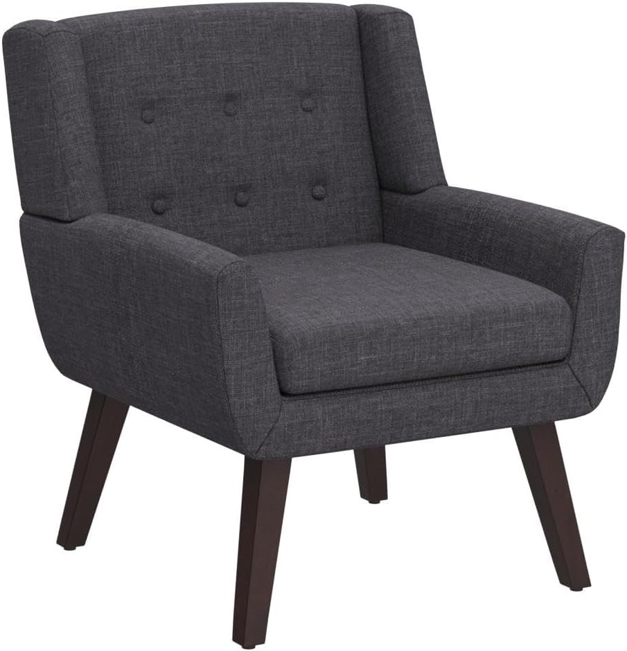 HUIMO Accent Chair Living Room Chair, Upholstered Button Tufted Armchair, Linen Fabric Sofa Chairs