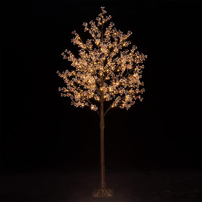 6ft Lighted Baby's Breath Tree with 184 Warm White LED Lights for Holiday Decor - Dimmable, UL
