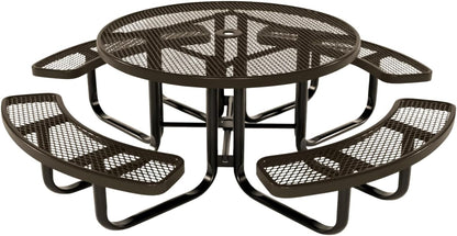 Coated Outdoor Furniture Heavy-Duty Portable Outdoor Kids Table with Umbrella Hole, Expanded Metal
