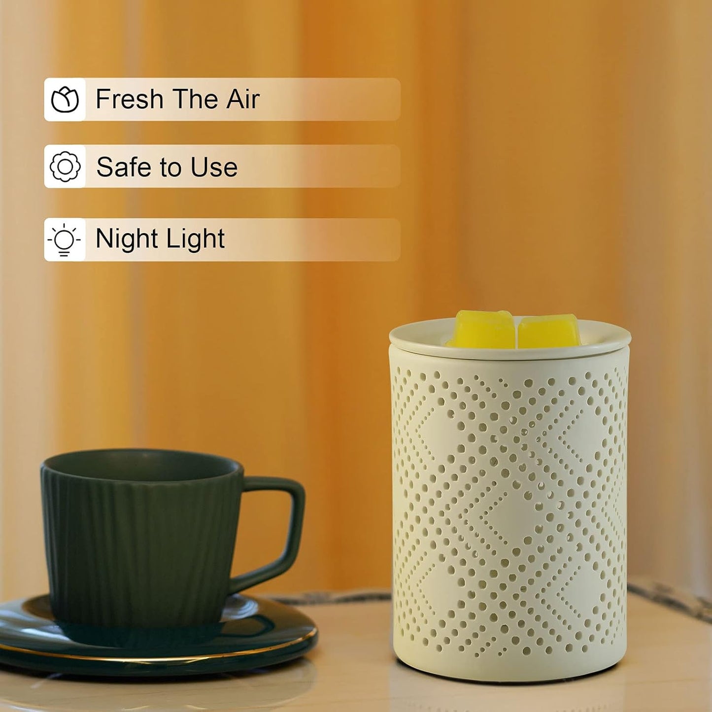 PALANCHY Wax Melt Warmer Ceramic Oil Burner Electric Candle Wax Warmer Burner Melter Fragrance