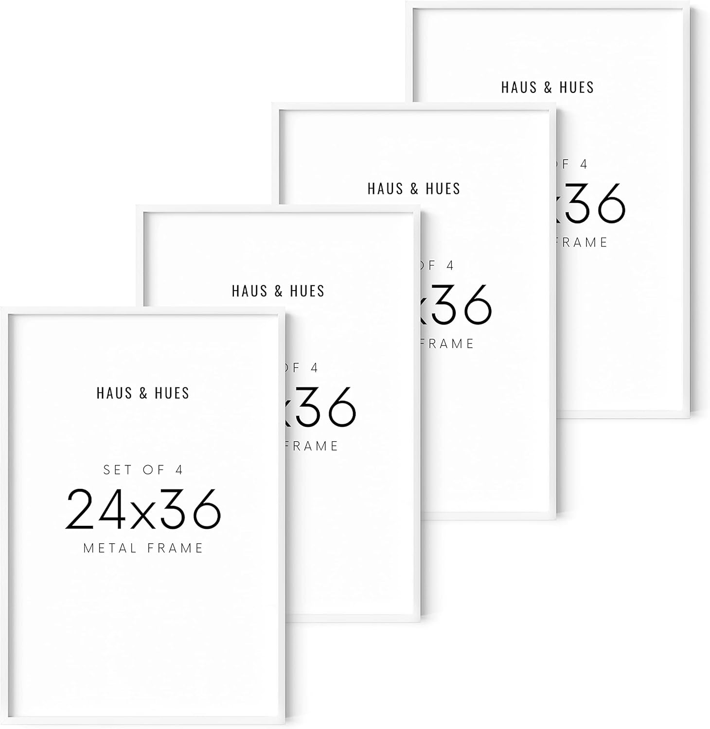 HAUS AND HUES Set of 4 White Poster Frames 24x36 - Gallery Wall Frame Set, Large Picture Frames