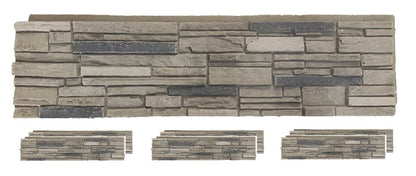OTECKO 6-Pack Faux Stone Wall Panel 48 in x 13 in x 2 in Stacked Stone High Density Polyurethane