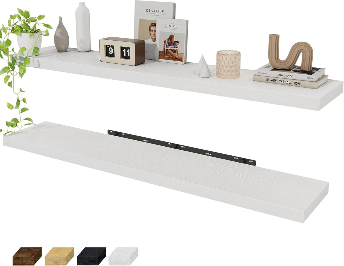 Fun Memories 55 Inch Floating Shelves for Wall 2 Pack Shelves for Bedroom|Kitchen|Bathroom 55 x 9.3