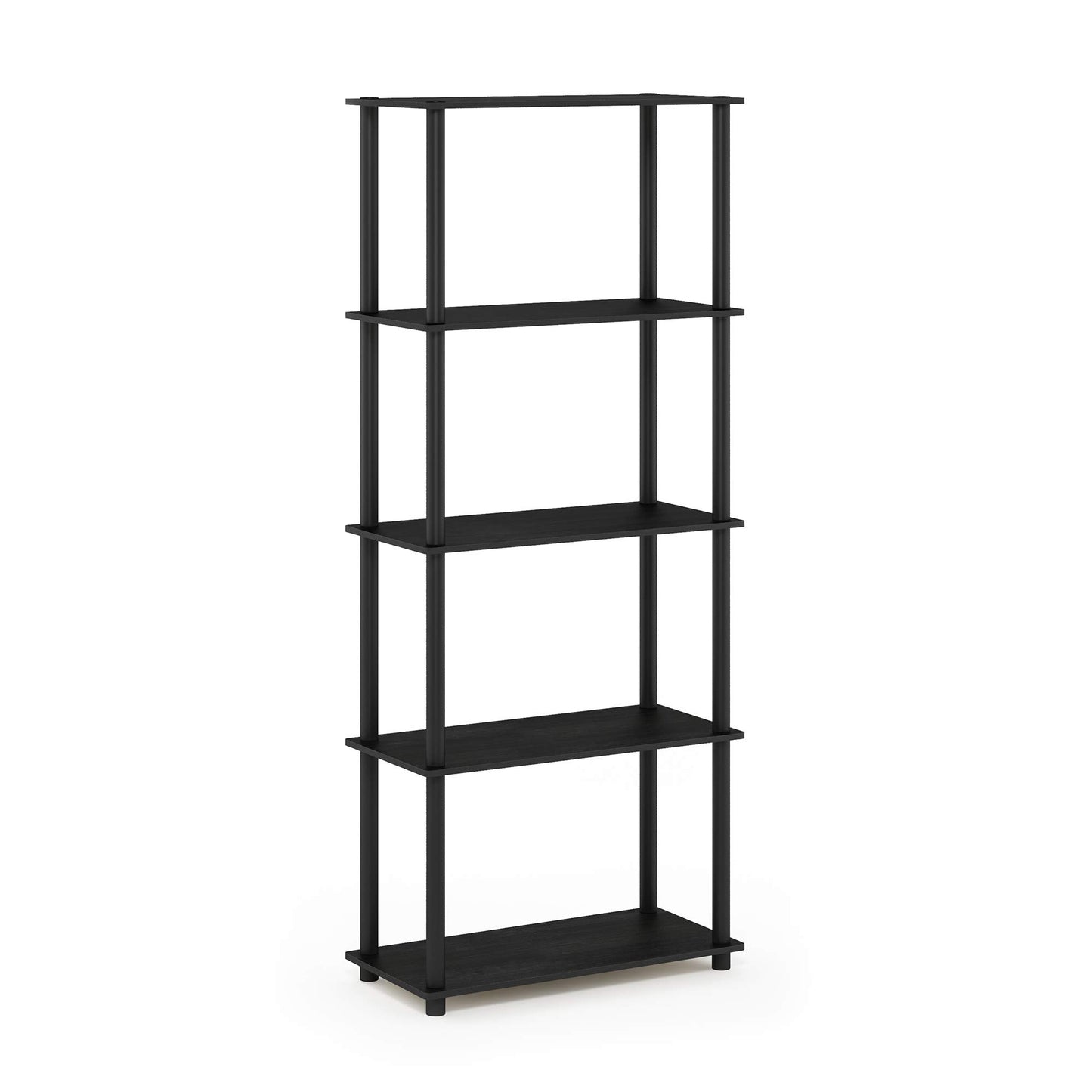 Furinno TURN-N-TUBE Storage Shelves, 5-Tier Book Shelf, Corner Shelf, Toolless Open Shelves, for