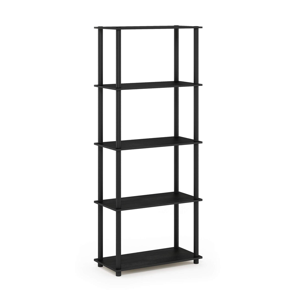 Furinno TURN-N-TUBE Storage Shelves, 5-Tier Book Shelf, Corner Shelf, Toolless Open Shelves, for