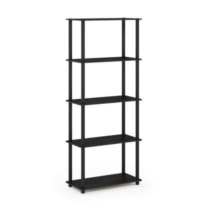 Furinno TURN-N-TUBE Storage Shelves, 5-Tier Book Shelf, Corner Shelf, Toolless Open Shelves, for