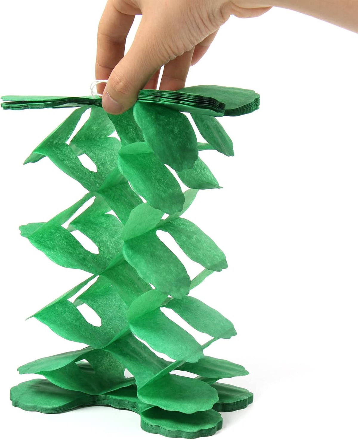 Sage-Green Pink-Gold Party-Decorations Streamers Garland - 12pcs 4-Leaf Clover Paper Streamer