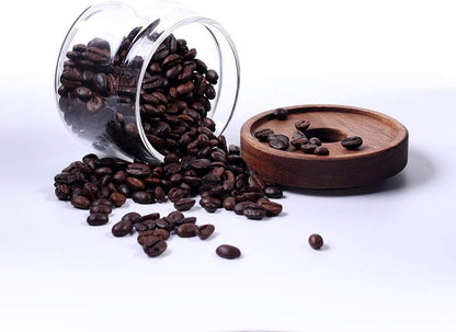 Glass Coffee Containers, 8.5 FL OZ/250 ml Kitchen Serving Food Storage Canister with Sealed Wooden