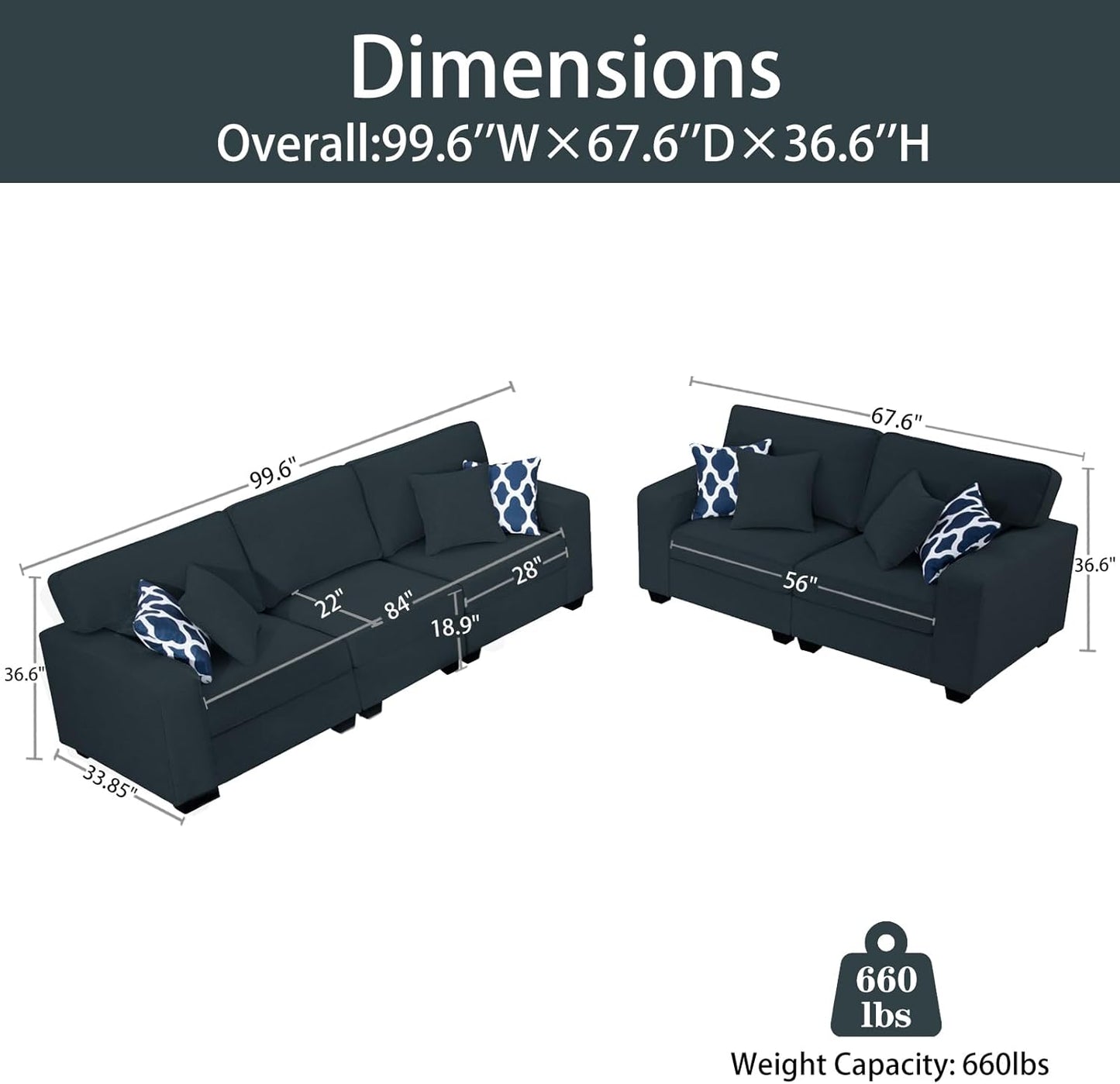 L Lengend Vansen Modular Sectional Sofa U Shaped Couch with Ottoman Modern Reversible Corner