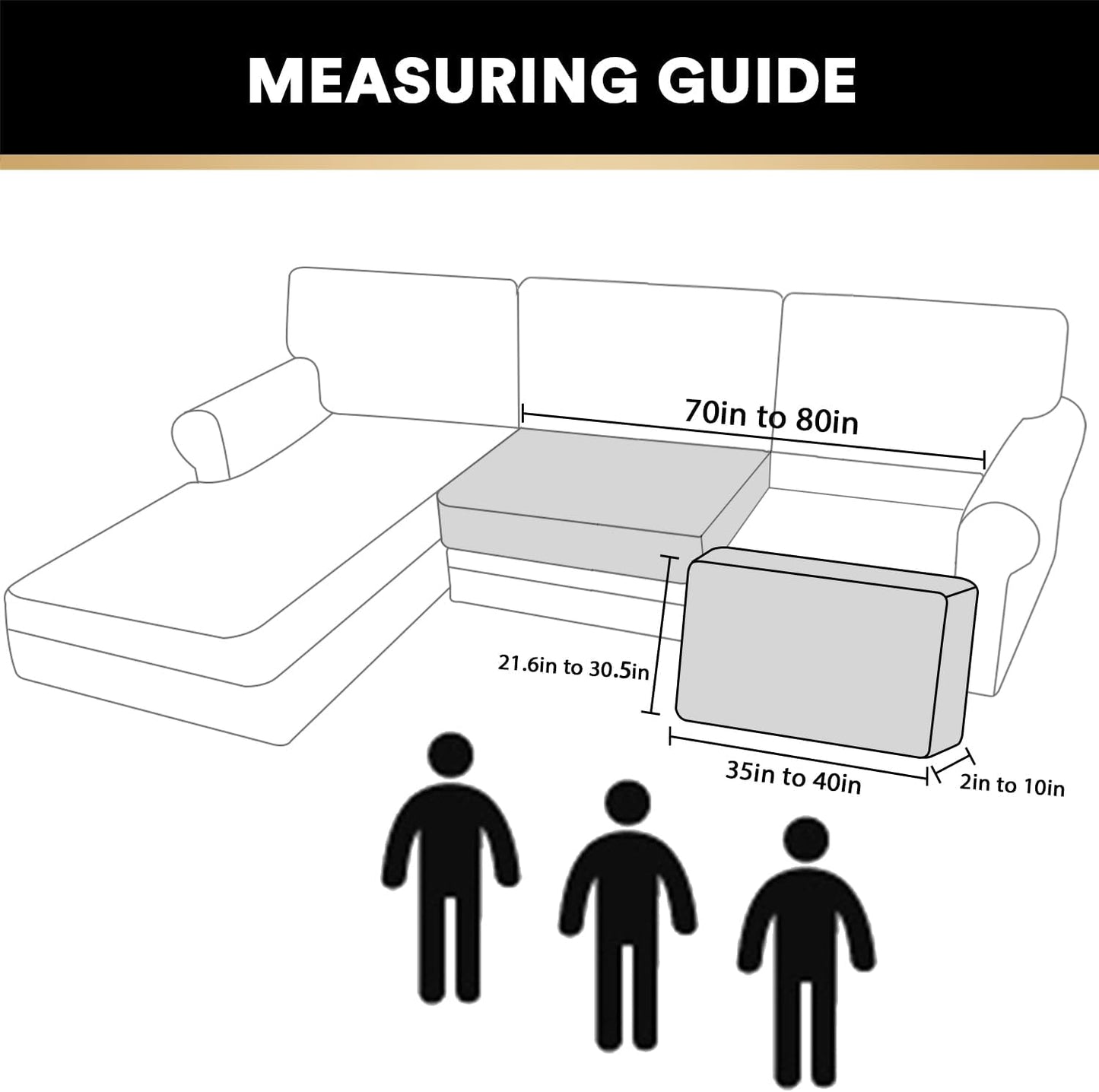 PrinceDeco Velvet Couch Cushion Cover Soft Stretch Cushion Slipcover for Chair Loveseat Sofa