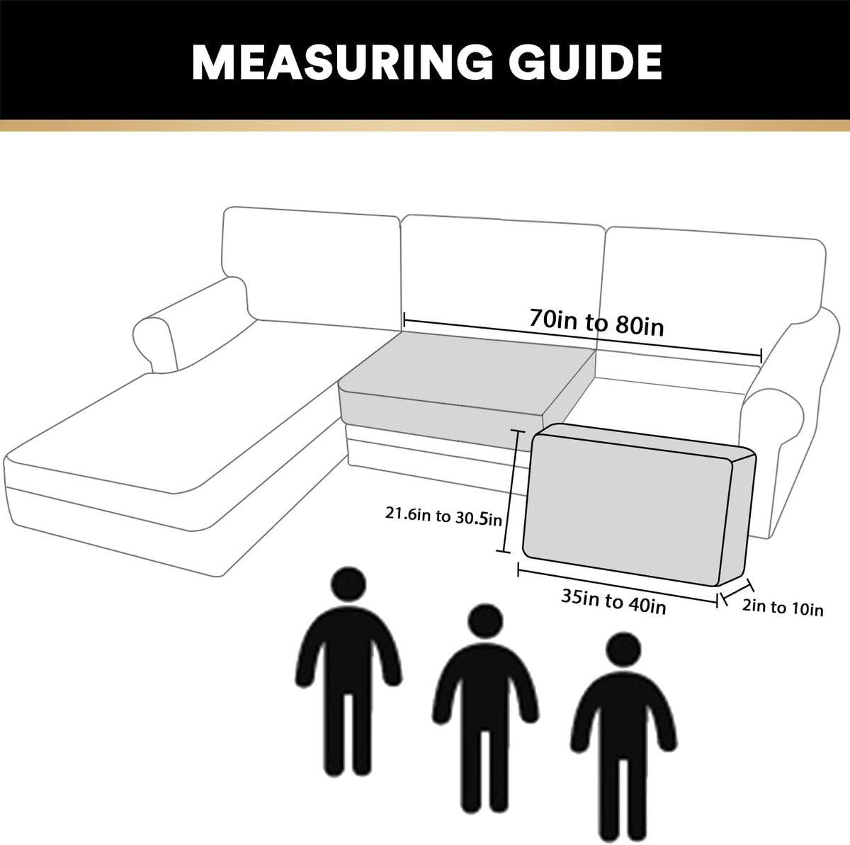 PrinceDeco Velvet Couch Cushion Cover Soft Stretch Cushion Slipcover for Chair Loveseat Sofa