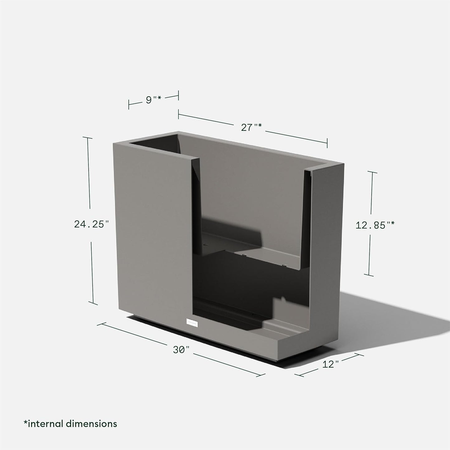 Veradek Block Series Span Plastic Planter - Tall Rectangular Planter for Indoor or Outdoor