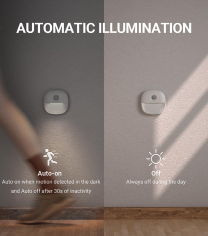 Lyridz Rechargeable Night Light, Motion Sensor Battery Nightlights, Mini Stick-on LED Closet Light