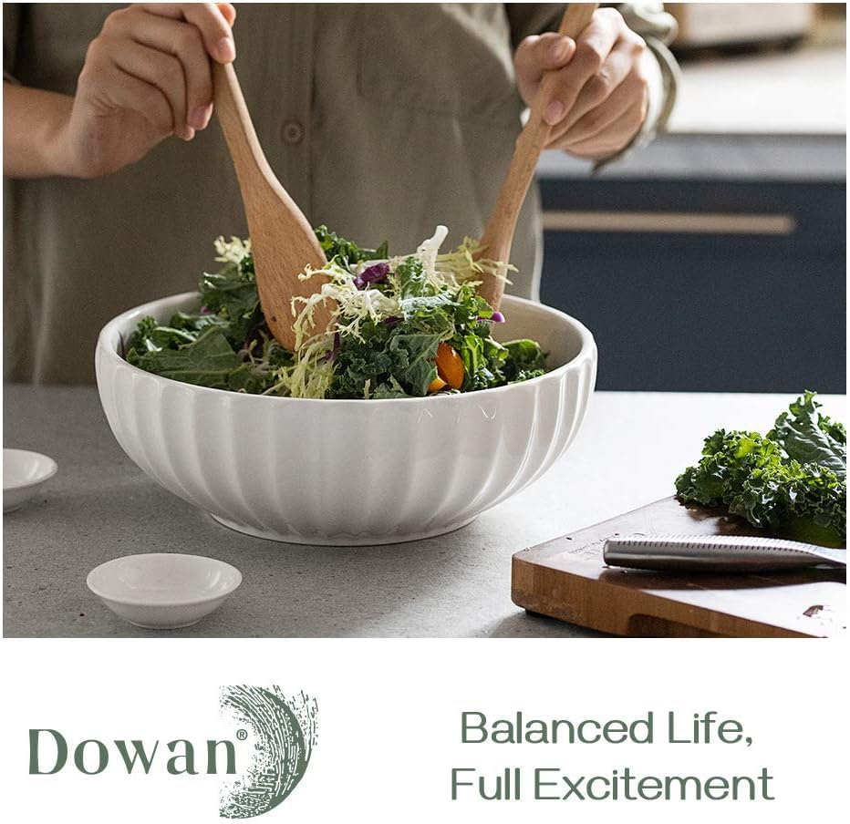 DOWAN 9.8'' Serving Bowls, 86 oz White Serving Platters, Large Ceramic Serving Dishes, Fruit Bowl