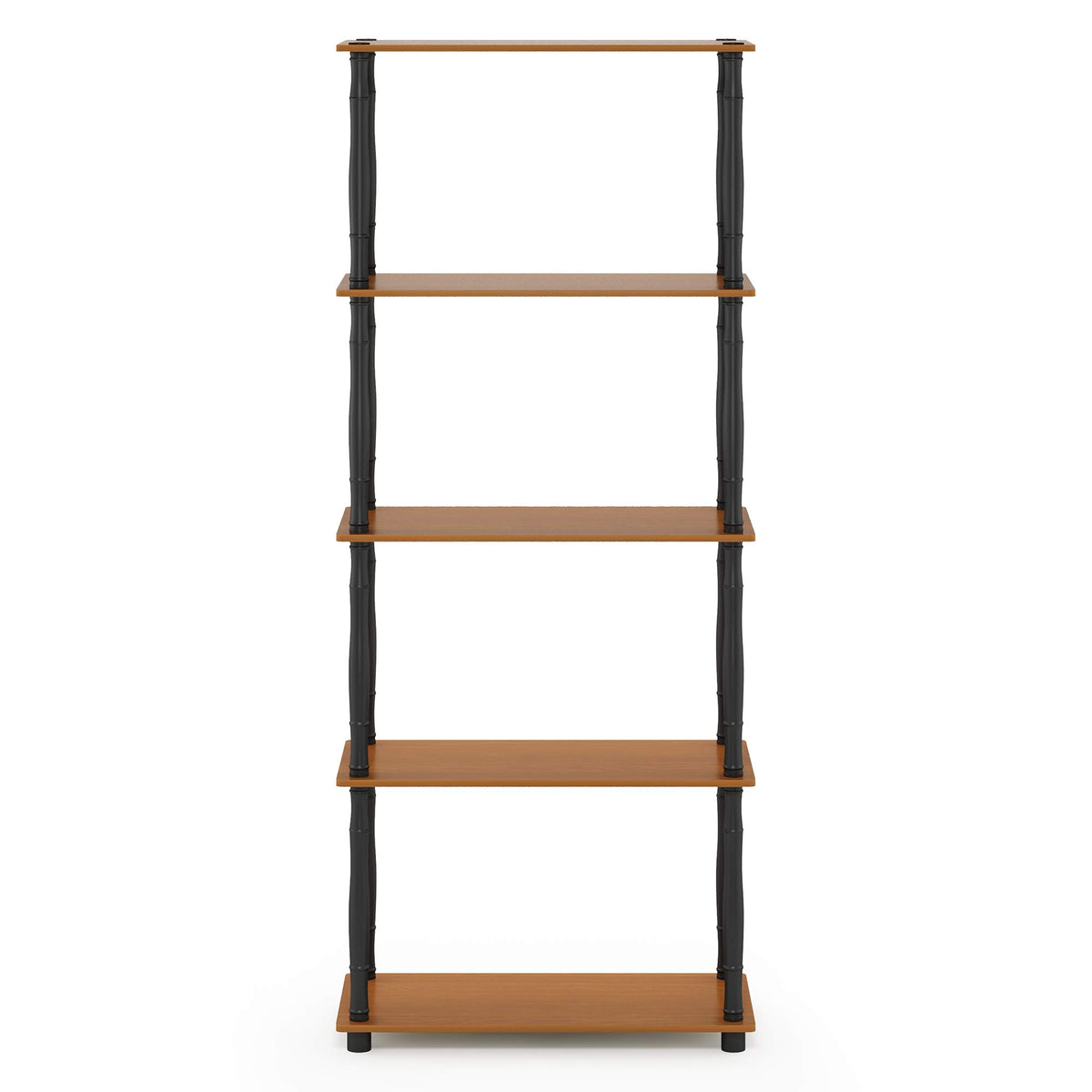 Furinno TURN-S-TUBE Storage Shelves, 5-Tier Book Shelf, Corner Shelf, Toolless Open Shelves