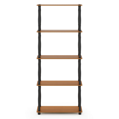 Furinno TURN-S-TUBE Storage Shelves, 5-Tier Book Shelf, Corner Shelf, Toolless Open Shelves