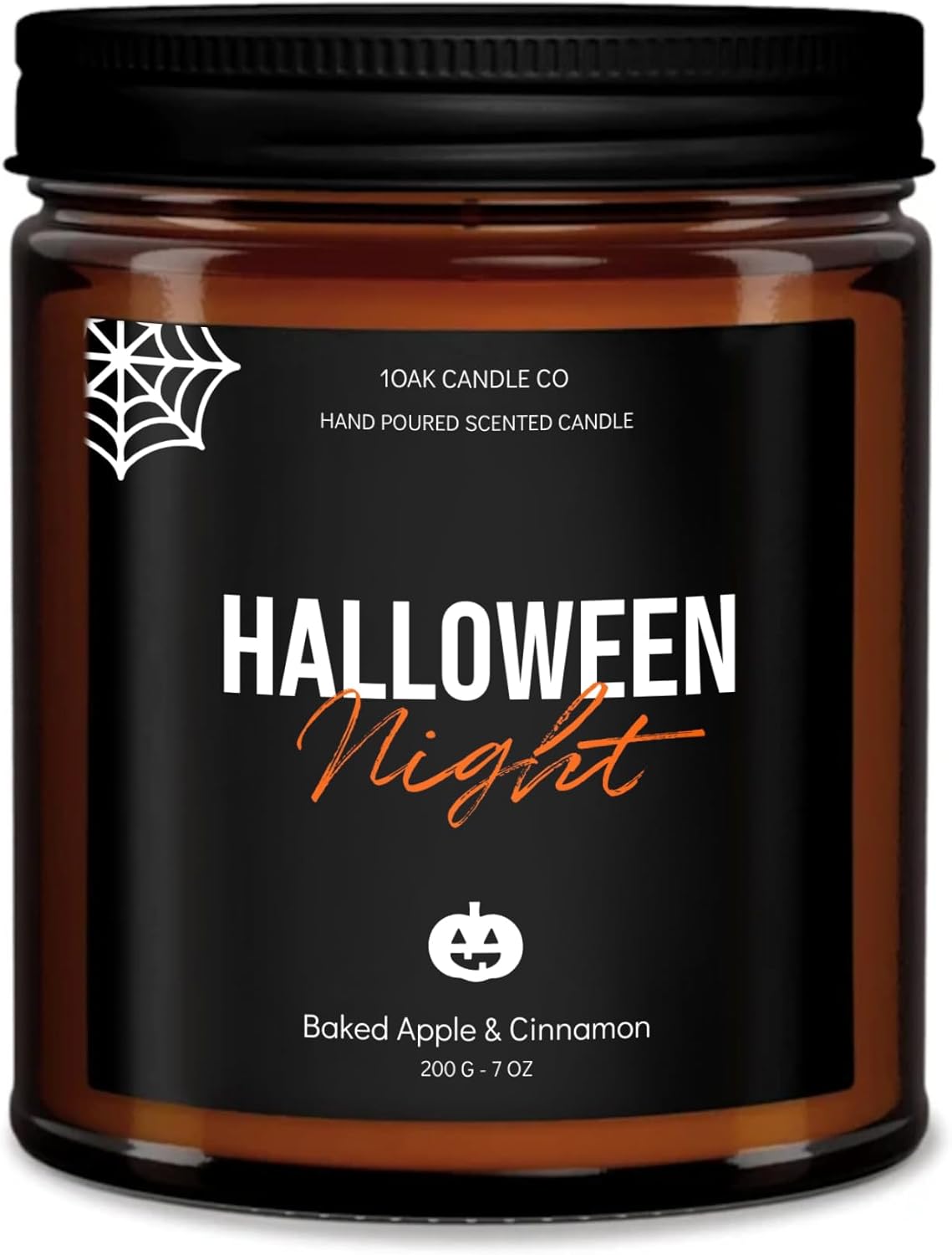 1OAK Halloween Candles Scented - 7oz, Baked Apple Cinnamon - Spooky Candles - Gothic Décor