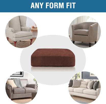 H.VERSAILTEX Velvet Stretch Couch Cushion Cover Plush Cushion Slipcover for Chair Cushion Furniture