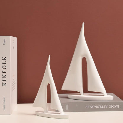 Modern Sculptures Home Decor, Sailboat Decor Ornament, Boat Decorations Statue Decor, Art