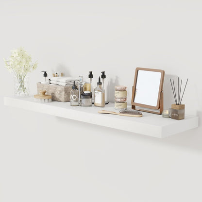 White Floating Shelves 48 Inch Long, 12 Inch Deep Floating Shelves for Wall, 48 x 12 Large Wall