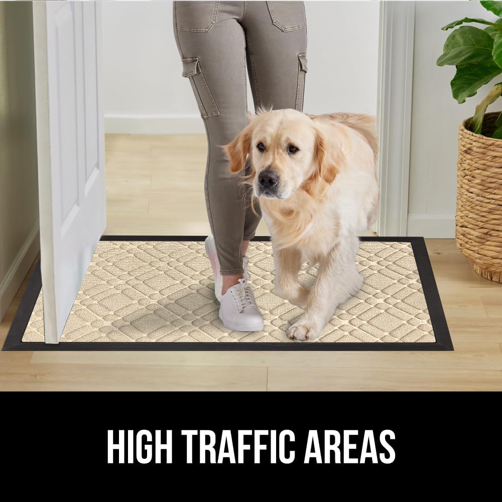 GORILLA GRIP 100% Waterproof All-Season WeatherMax Doormat, 72x24, US Designed Natural Rubber