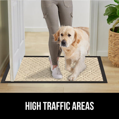 GORILLA GRIP 100% Waterproof All-Season WeatherMax Doormat US Designed Natural Rubber, Stain and