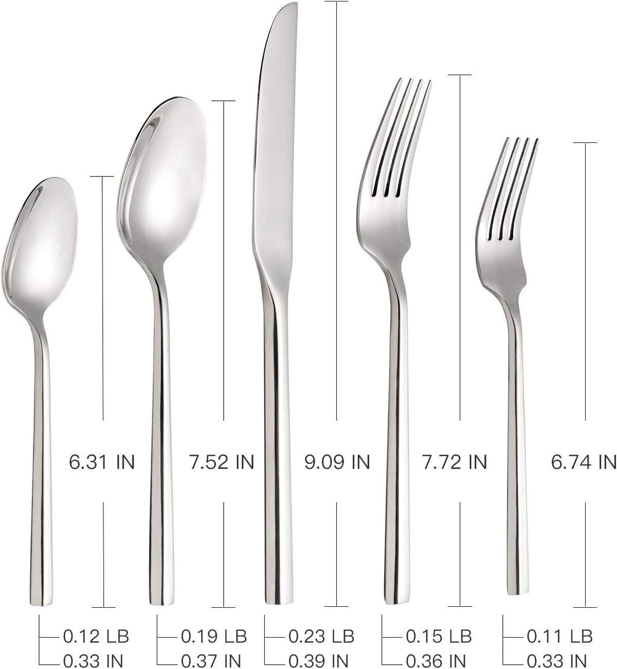 Silverware Set Flatware Set 40 Pieces Stainless Steel Cutlery Set Hexagonal Pattern Mirror Finished