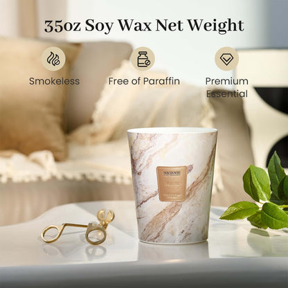 M&SENSE NoirAir Scented Candles for Home, 3-Wick Highly Scented Jar Candles, Extra Large Candle 35