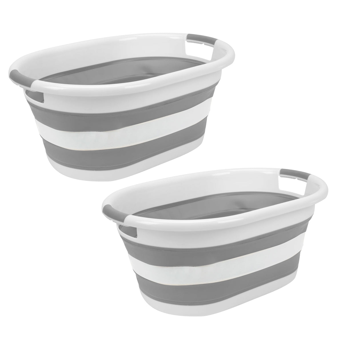 Laundry 360 2pk Collapsible Laundry Basket | Portable | Space Saver Storage | Hold 2 Loads | Store